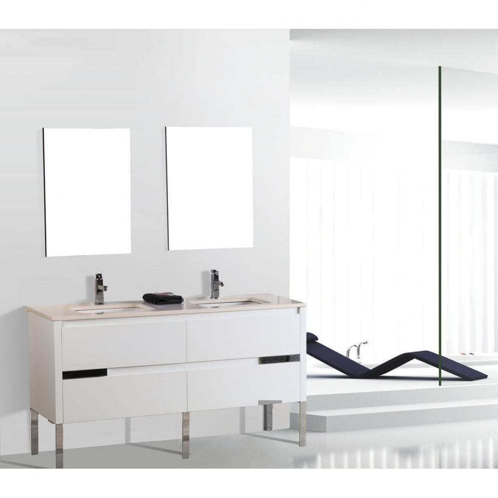 Caren Double Vanity, White